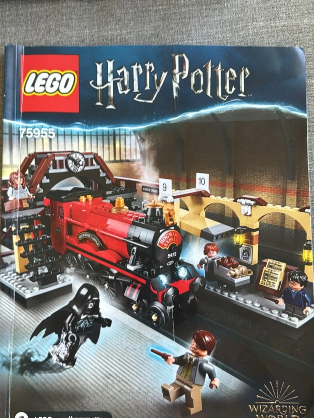 Red Kids Train Building Set - Hogwarts Style Locomotive